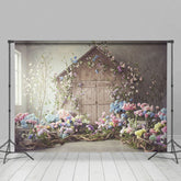Aperturee - Aperturee Floral Cabin Sweet Indoor Elegant Wedding Backdrop